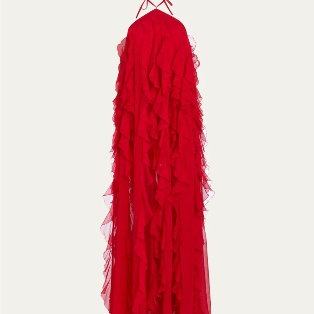 PatBO Vibrant Red Ruffled Maxi Dress size 4 New w tags - Picture 4 of 7